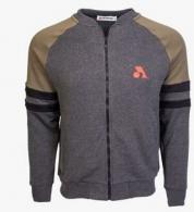 Arsenal X-Large Gray / Khaki Cotton-Poly Standard Fit Classic Crew Zip-Up - ARS-J1-GRKH-XL