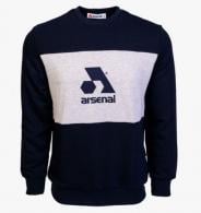 Arsenal Small Blue / Grey Cotton-Poly Standard Fit Logo Pullover Sweater - ARS-S2-BLGR-S