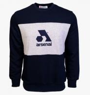Arsenal X-Large Blue / Grey Cotton-Poly Standard Fit Logo Pullover Sweater - ARS-S2-BLGR-XL