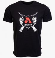 Arsenal Large Black Cotton Relaxed Fit Classic T-Shirt - ARS-T2-BK-L