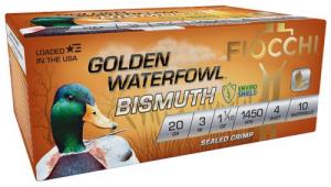 Fiocchi Golden Waterfowl Bismuth 20ga Ammo 3", 1-1/16 oz. #4 Shot, 10rd Box - 203GB4 Fiocchi Golden Waterfowl Bismuth 20ga Ammo 3", 1-1/16 oz. #4 Shot, 10rd Box - 203GB4