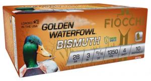 Fiocchi Golden Waterfowl Bismuth Roundgun Ammo 28 ga. 3 in. 15/16 oz. 4 Round