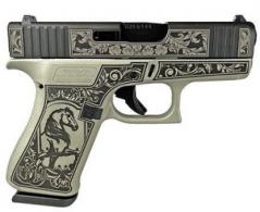 GLOCK 43X 9MM FXD AUSTRIA-Glock & Horses Black Slide Gray Fr - PX4350201GHBNBS