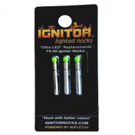 NuFletch Ignitor Nock Replacement Bulbs Green Universal 3pk. - REP-BLB-GRN/3PK