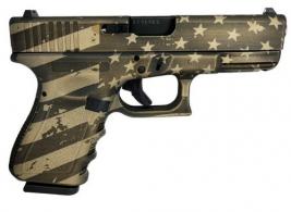 G19 GEN3 COMPACT 9MM 4" 2/15RD USA US FLAG DISTRESSED BURNT - UI19502DISFLAGBB