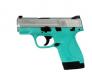M&P Shield 1.0 9mm Thumb Safety Silver/Robin?s Egg Blue CA Compliant - 13583