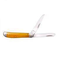 Cold Steel Mini Trapper 2.5in w 2 8Cr13Mov Blades YellowBone - CS-FL-MTRPR-Y