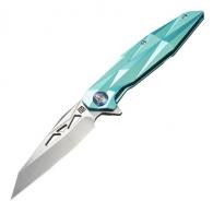 Artisan Cutlery Cygnus Framelock Folding Knife 3.54" Blade Green Titanium Handle - 1827G-GN