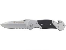 Smith & Wesson First Response Folding Knife 3.3" Partially Serrated Drop Point, Satin Blade, Steel Handle Smith & Wesson First Response Folding Knife 3.3" Partially Serrated Drop Point, Satin Blade, Steel Handle