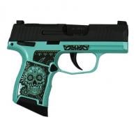 Sig Sauer P365 Pistol .380 ACP, 3 Barrel, Turquoise Frame, 10 Rounds Sig Sauer P365 Pistol .380 ACP, 3 Barrel, Turquoise Frame, 10 Rounds