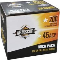 Armscor Range Rock Pack Pistol Ammo .45 ACP 230 gr. FMJ 200 rd. - 50093 Armscor Range Rock Pack Pistol Ammo .45 ACP 230 gr. FMJ 200 rd. - 50093