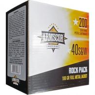 Armscor Range Rock Pack Pistol Ammo 40 S&W 180 gr. FMJ 200 rd.