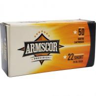 Armscor Rimfire Ammo .22 LR Short 29 gr. Copper Plated 50 rd. - 50415