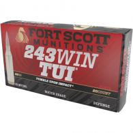 Fort Scott Munition Rifle Ammo 243 Win. 58 gr. TUI 20 rd. - 243-058-SCV