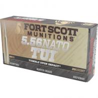 Fort Scott Munition Rifle Ammo 5.56 NATO 62 gr. TUI Brass 20 rd. - 556-062-SBV1