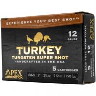 Apex Turkey TSS Shotgun Ammo 12 ga. 3 in. 2-1/4oz #9 shot 5 Round - GT3-9 Apex Turkey TSS Shotgun Ammo 12 ga. 3 in. 2-1/4oz #9 shot 5 Round - GT3-9
