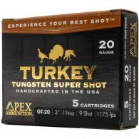 Apex Turkey TSS Shotgun Ammo 20 ga. 3 in. 1-5/8oz 9shot 5 Round - GT20-9 Apex Turkey TSS Shotgun Ammo 20 ga. 3 in. 1-5/8oz 9shot 5 Round - GT20-9