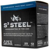 Apex Waterfowl S3 Steel Shotgun Ammo 12 ga. 3 in. 1-1/4oz #4  25 Round - S312-4?