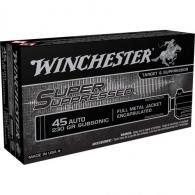 Winchester Super Suppressed Pistol Ammo .45 ACP 230 gr. FMJ 50 rd. - SUP45