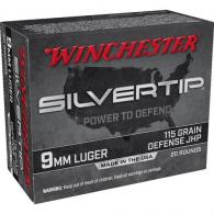 Winchester Super-X Pistol Ammo 9mm 115 gr. Silvertip Hollow Point 20 rd. - W9MMST
