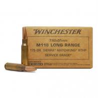 Winchester M118 Long Range Rifle Ammo 7.62x51 175 gr. Sierra Matchking BTHP - SGM118LRW