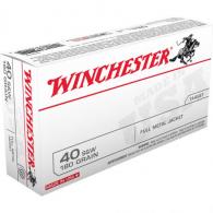 Winchester USA Pistol Ammo 40 S&W 180 gr. FMJ 50 rd. - Q4238
