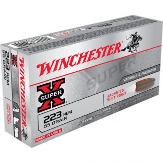 Winchester Super-X Rifle Ammo .223 Remington 55 gr. Pointed Soft Point 20 rd. - X223R