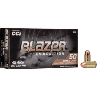 CCI Blazer Brass Pistol Ammo .45 ACP 230 gr. FMJ Round Nose 50 rd. - 5230