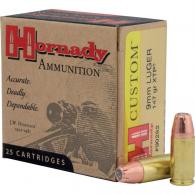 Hornady Custom Pistol Ammo 9mm 147 gr. XTP Hollow Point 25 rd. - 90282