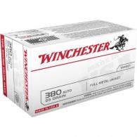 Winchester USA Pistol Ammo .380 ACP 95 gr. FMJ 100 rd. - USA380VP