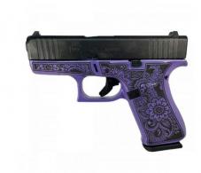 GLOCK 43X 9MM - Frame and Slide Engraved Mandala w/ Purple P - PX4350201MDLFEPP