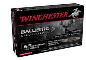 Winchester Ballistic Silvertip Rifle Ammunition 6.5 Creedmoor 140gr PT 2700 fps 20/ct - SBST65CM Winchester Ballistic Silvertip Rifle Ammunition 6.5 Creedmoor 140gr PT 2700 fps 20/ct - SBST65CM