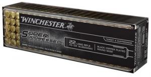 Winchester Ammo SUP22LR Super Suppressed 22 LR 45 gr Black Copper Plated Round Nose 100 Bx/20 Cs - SUP22LR