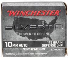 Winchester Ammo W10MMST Super X Defense 10mm Auto 175 gr Silvertip Jacket Hollow Point 20 Per Box/ 10 Cs - W10MMST