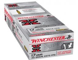 Winchester Ammo X17HMR1 Super X 17 HMR 20 gr 2375 fps Hornady XTP Hollow Point 50 Bx/20 Cs