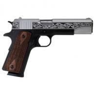 Tisas 1911 A1 Service .45 ACP 5" Barrel "Two Tone Filigree Stainless" 8+1
