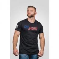Nine Line Sig Sauer USA Flag Short Sleeve Shirt Black Large - SIG2020-TS-BLACK-L