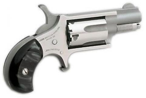 North American Arms Mini .22 LR Revolver, 1 1/8", Stainless Steel, Black Pearl