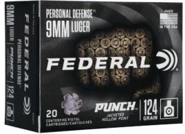 FEDERAL PUNCH 9MM 124G JHP 20RD Box - PUNCH