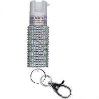 Sabre Jeweled Pepper Spray with Snap Clip Silver - KR-J-WH-02