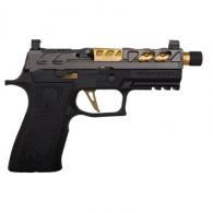 FOSTECH DRONE PREDATOR HGA 9MM 3.9IN Threaded Barrel GOLD BBL GRAY SLIDE BLACK FRAME GOLD SIG PERF FCU 2-17RD - 10900GL9BTGL