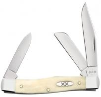 Case Medium Stockman Smooth Natural Bone Stainless Steel Pocket Knife - 63032SS
