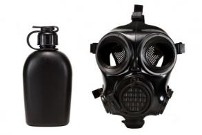 MIRA Safety Military Gas Mask - Small | Includes Pre-installed Hydration System & Canteen | Cylinder Bore - CM-7M