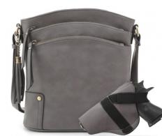 Jessie & James Robin Concealed Carry Lock and Key Crossbody - Grey