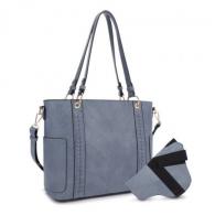 Jessie & James Austin Whipstitching Concealed Carry Lock and Key Tote - Blue