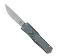 CobraTec Large FS-X Generation 2 Drop Point Non Serrated Double Action OTF Knife Grey - LGRYFS-XWNS