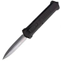 Tekto A4 Humvee OTF Black Aluminum Handle Silver Double Edge Dagger - A4RT6BKD2S13A1