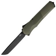 Tekto A5 Spry OTF Olive Drab Green Aluminum Handle Black Tanto Blade - A5RT6ODS35BK2A1