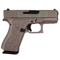 Glock 43X "Glock & Roses" Pink Handgun 9mm Luger 10rd Magazines(2) 3.4" Barrel Accessory Rail USA Made - UX4350201FRGR