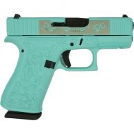 Glock 43X "Glock & Roses" Tiffany Handgun 9mm Luger 10rd Magazines(2) 3.4" Barrel Accessory Rail USA Made - UX4350201FRGRP